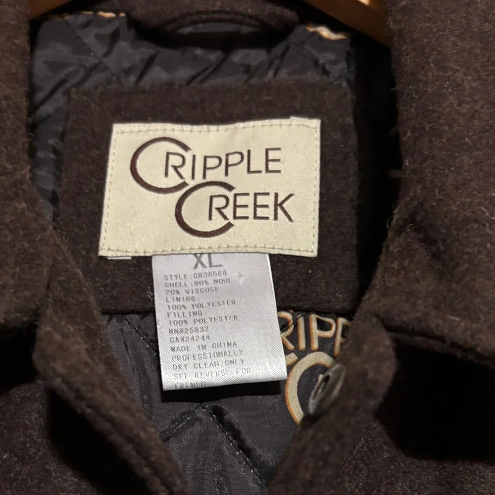Cripple Creek Men's Classic‎ Wool quilted Brown Vest